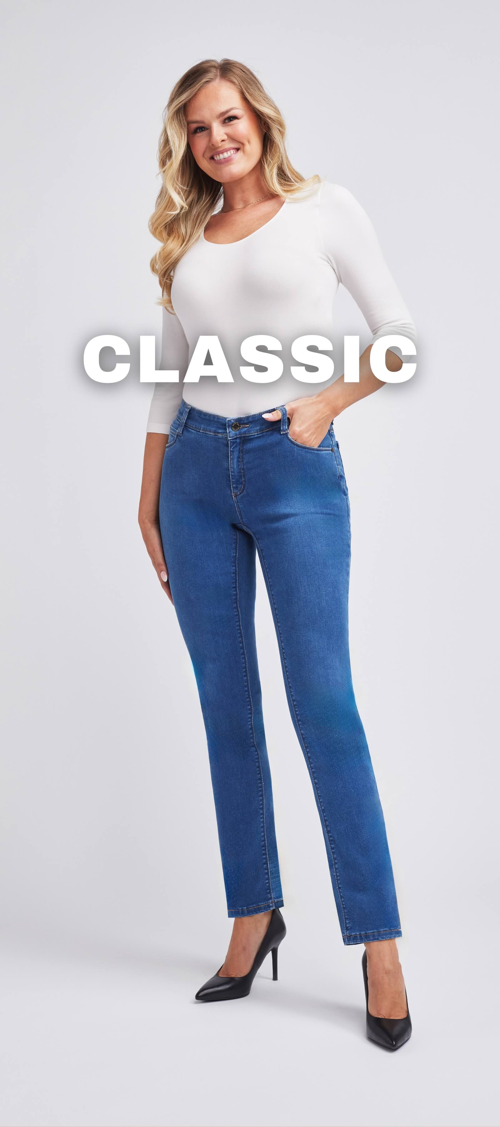 Wonderjeans Classic für Damen, modische Jeans mit bequemem Schnitt
