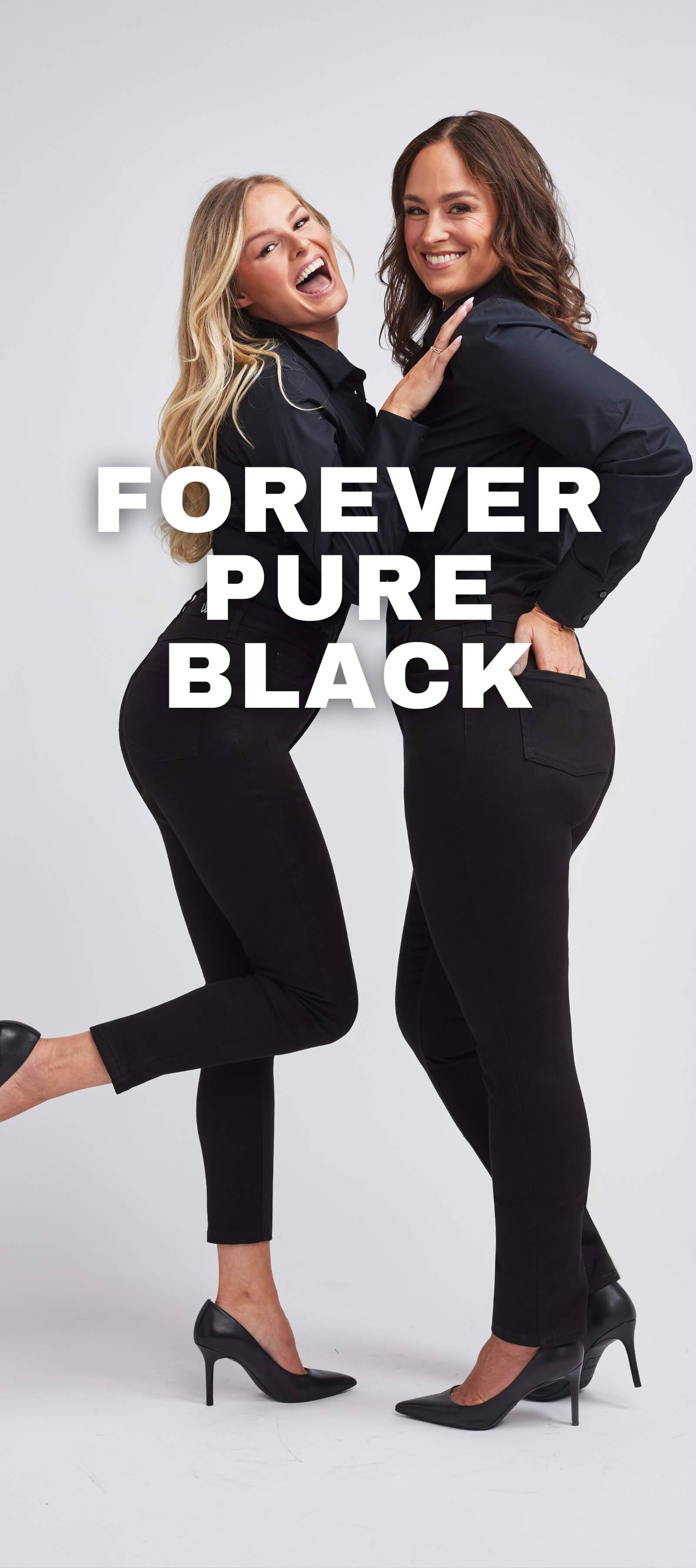 Wonderjeans For Ever Pure Black, tiefschwarze Damenjeans, die nie verblasst