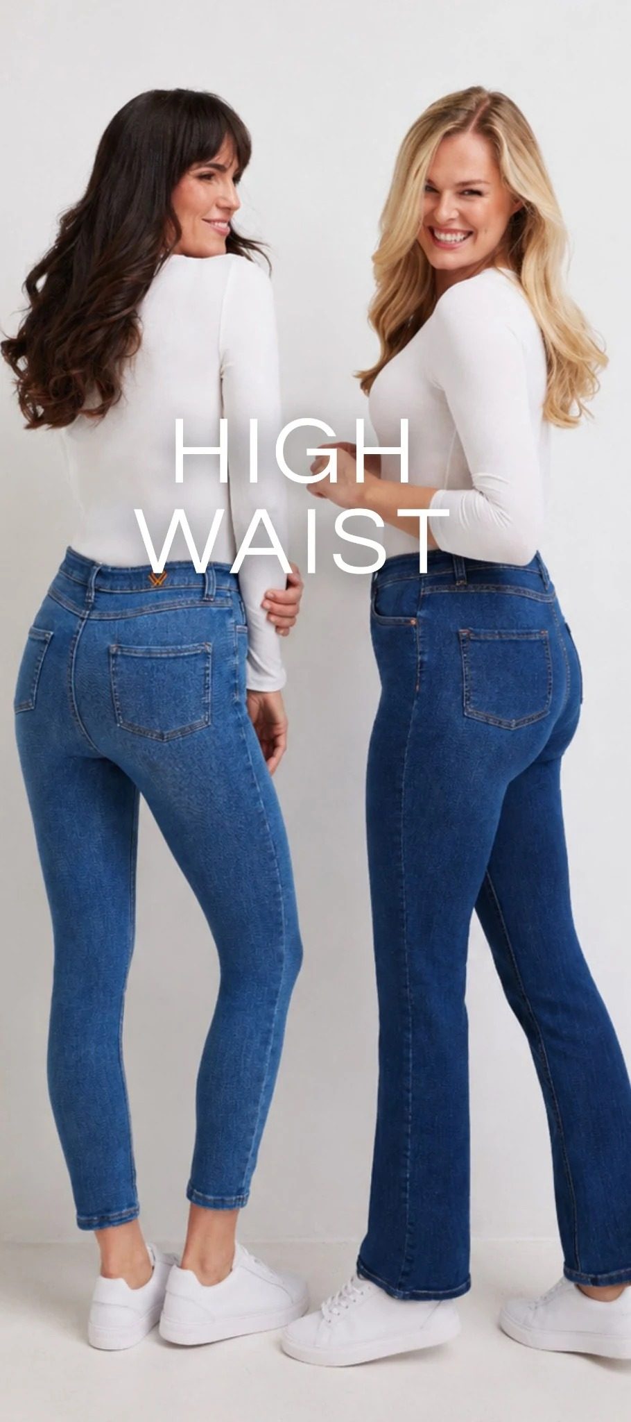 wonderjeans high waist, Damenjeans mit hohem Bund und figurbetonter Passform