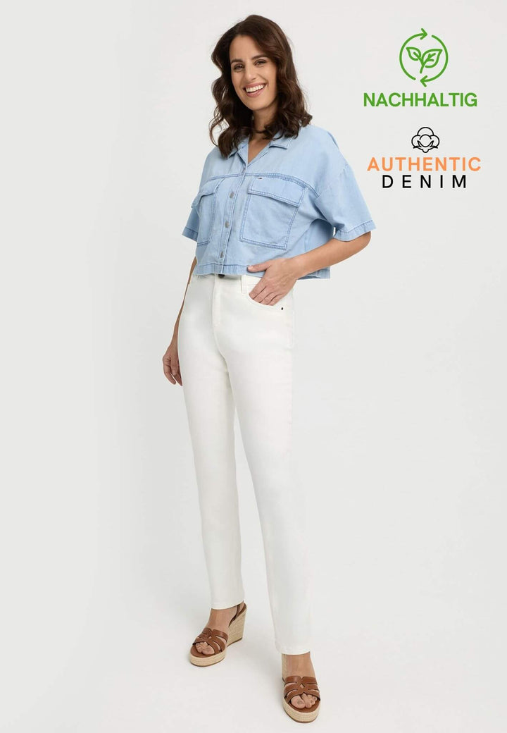 wonderjeans High Waist Straight Authentic White
