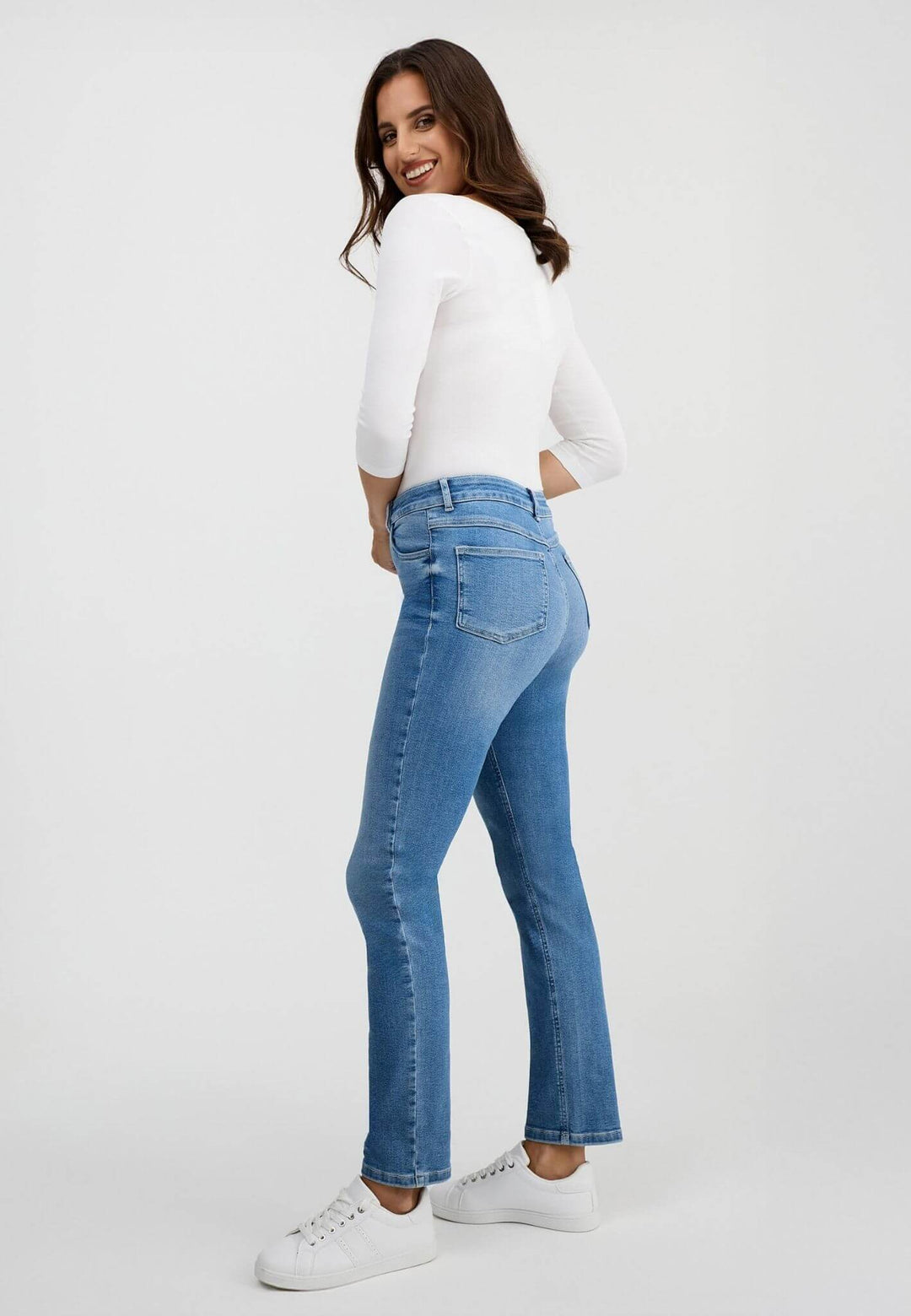 wonderjeans High Waist Straight Authentic Mid Blue