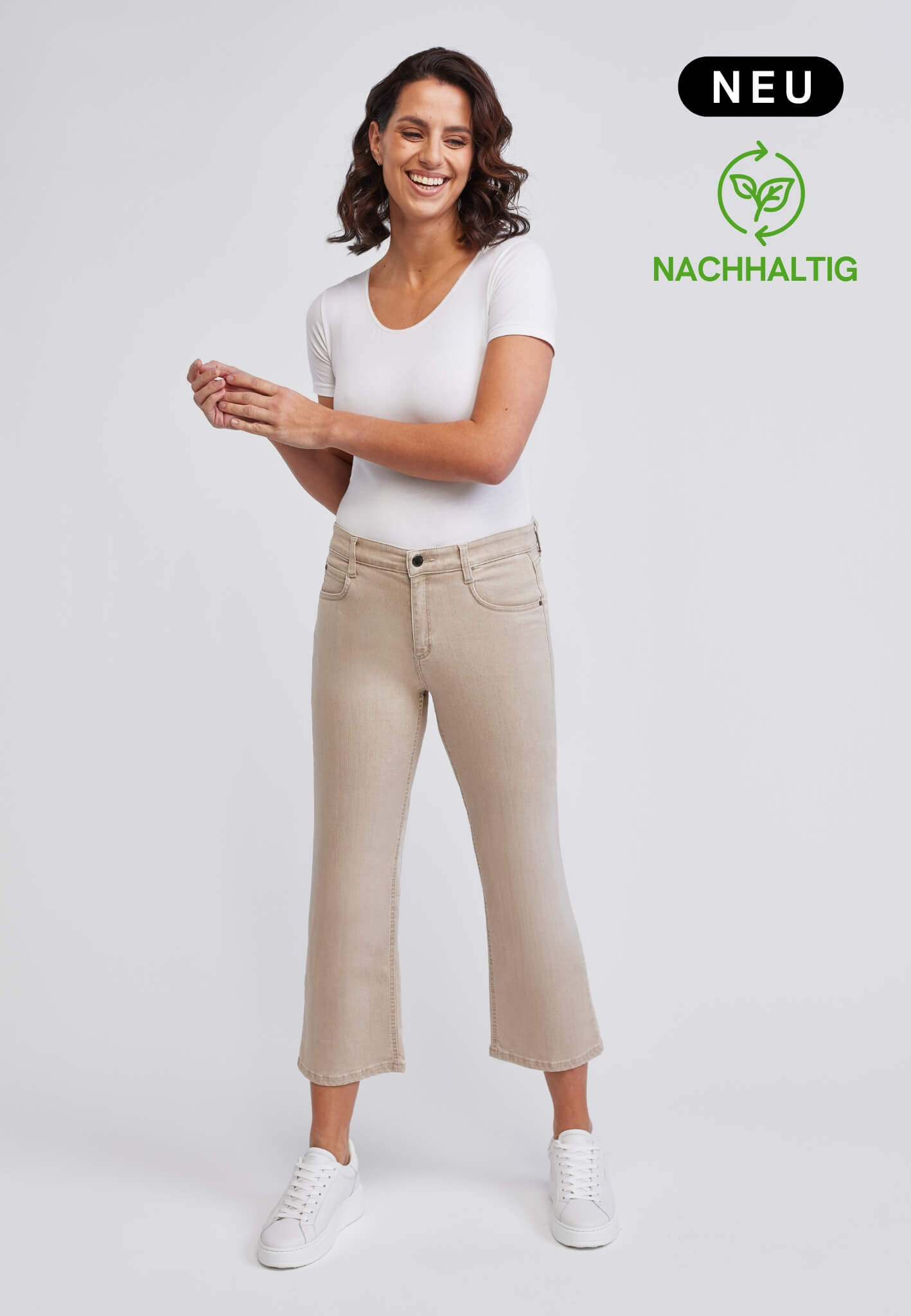 wonderjeans Relaxed Straight Ankle Sand