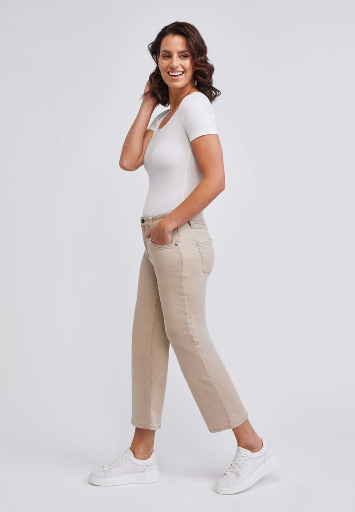 wonderjeans Relaxed Straight Ankle Sand